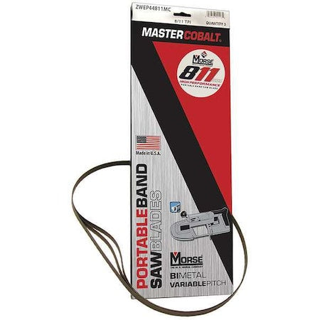 Morse 811 Bi-Metal Portable Band Saw Blade 44 7/8 x 1/2 x .020 8/11 TPI 3/Box (002486 / ZWEP44811MC)
