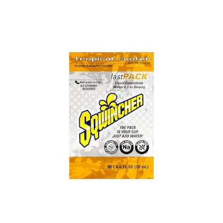 Sqwincher 015309-TC Fast Pack Liquid Concentrate Packet, 6 oz, Orange, Standard (Pack of 50)