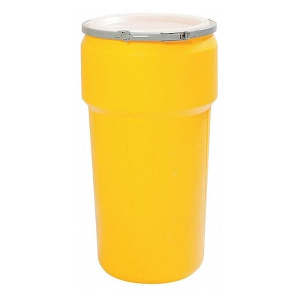 Eagle Mfg 20-Gallon Polyethylene Open-Head Transport Drum with Metal Band - Yellow - Primary View (H6108024)