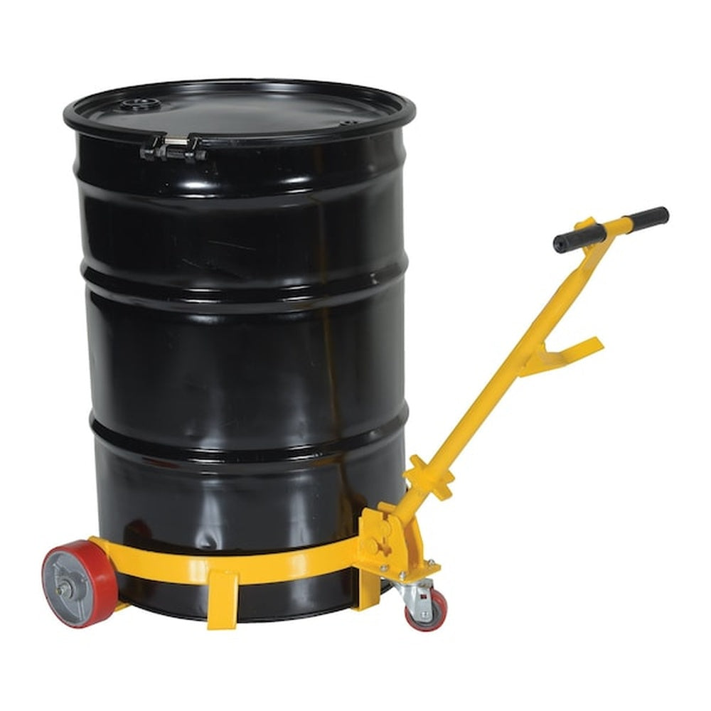 Vestil Low-Profile Steel Drum Dolly with Steering Handle & Poly Wheels (1,200 lb Capacity) - Yellow - View 6 (H803509653)