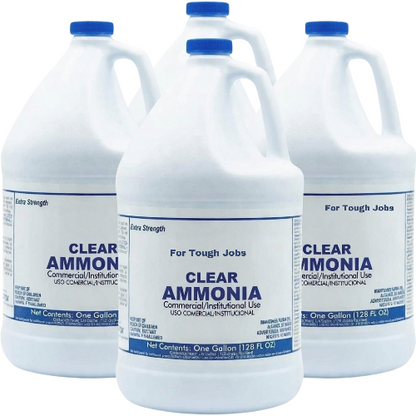 (4 Gallons) Clear Ammonia Cleaner Liquid, Multi-Surface Cleaning Solution