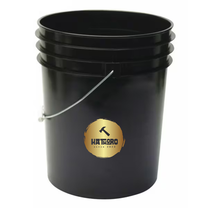 5 gal Open Head Pail, 12-3/8 in Dia, 14-3/4 in H, Black, HDPE