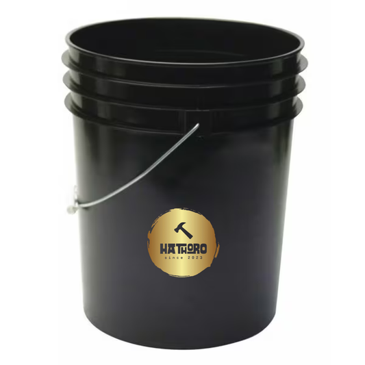 5 gal Open Head Pail, 12-3/8 in Dia, 14-3/4 in H, Black, HDPE