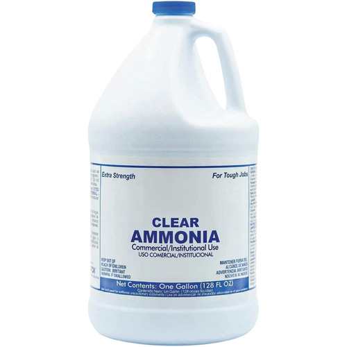 (4 Gallons) Clear Ammonia Cleaner Liquid, Multi-Surface Cleaning Solution | Removes Grease, Hard Water Stains and Odors - Multipurpose Kitchen Bathroom and Commercial Use - 1 Gallon, 4 Pack