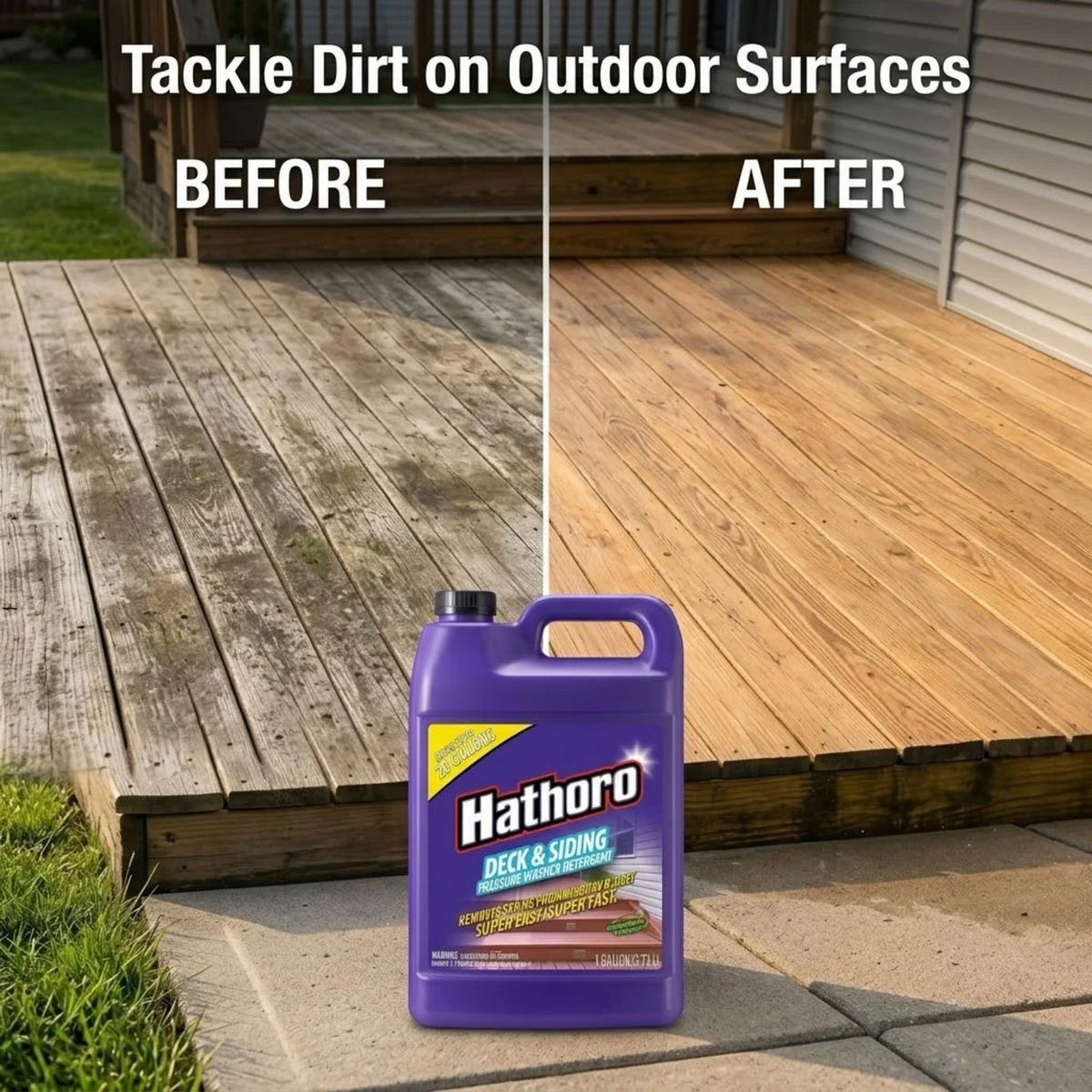 Deck & Siding Pressure Washer Detergent, Mildew & Dirt Stain Remover - 1 Gallon