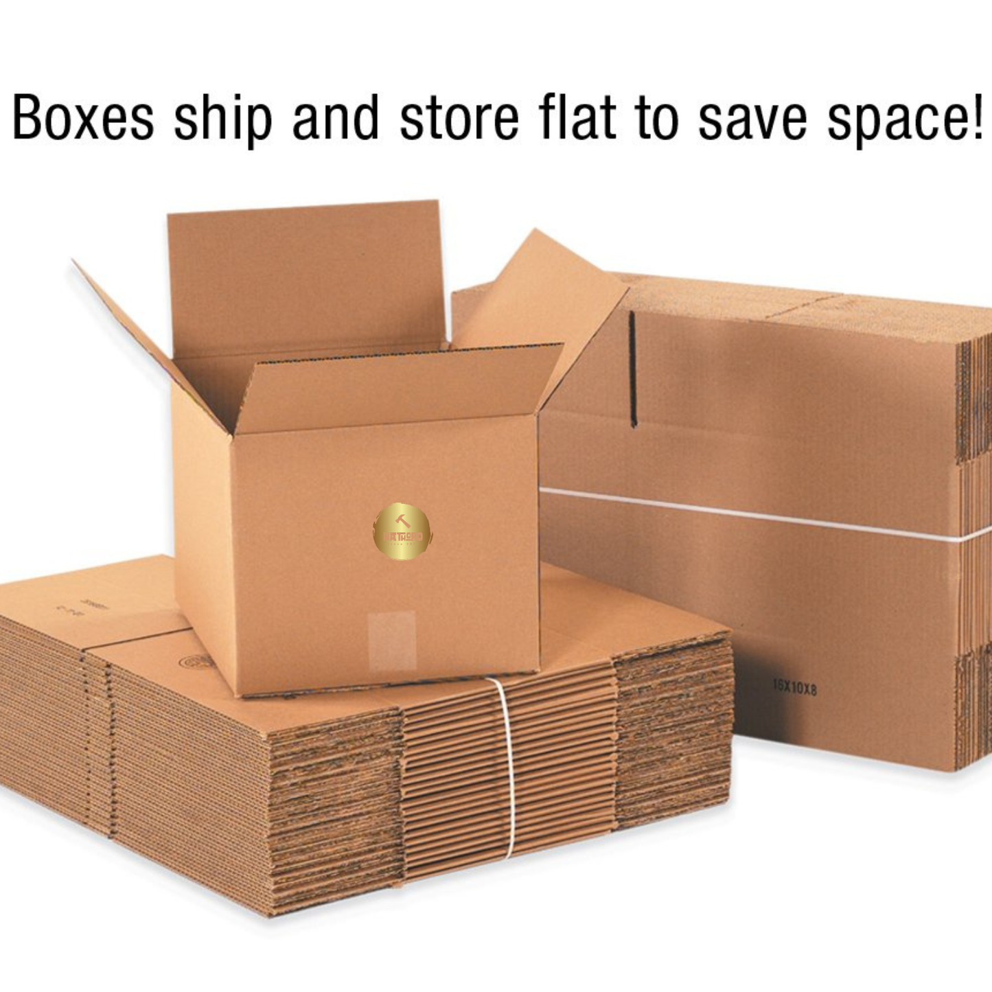 Flat Corrugated Cardboard Shipping Boxes 12"L x 6"W x 4"H (25 Pack)