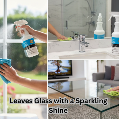 Liquid Glass Cleaner, 1 qt., Blue, Unscented, Trigger Spray Bottle