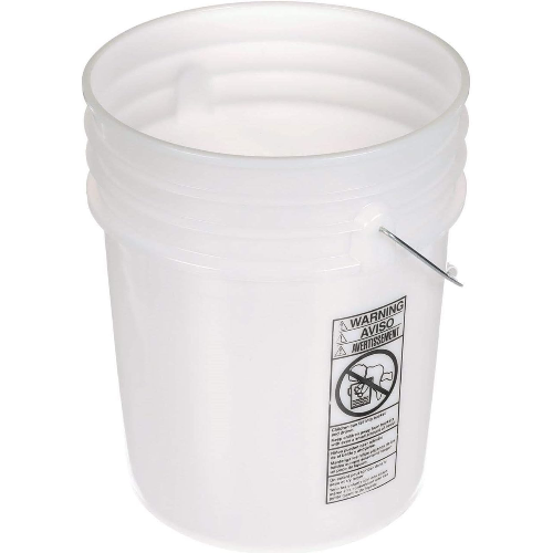 5 Gallon Food Grade Open Head Plastic Bucket, White
