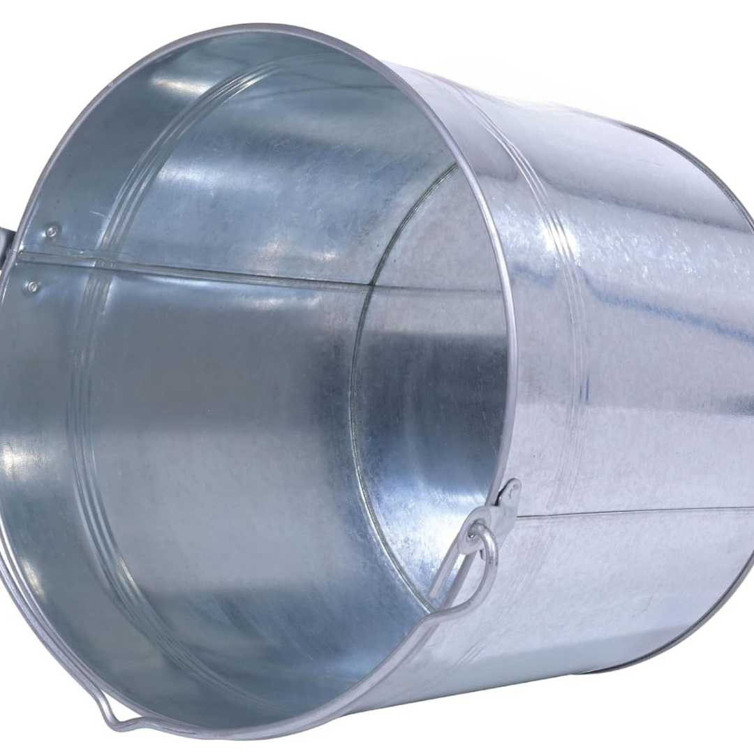 Galvanized Steel Bucket, 5 Gallon, Round Tapered