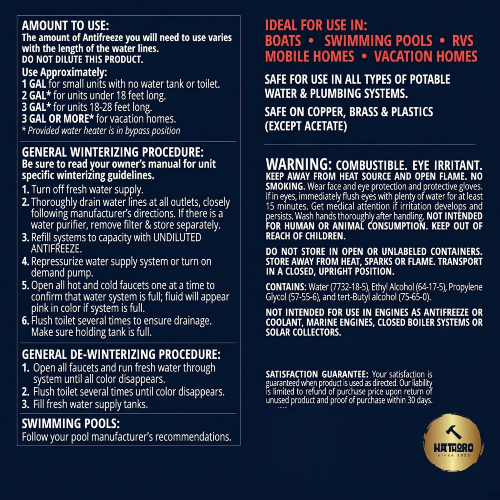 (6-Gallons) RV & Marine Antifreeze -50°F Burst Protection