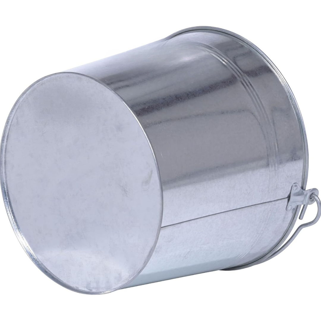 Galvanized Steel Bucket, 5 Gallon, Round Tapered