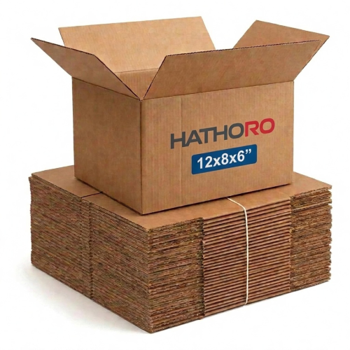 Flat Shipping Boxes 12"L x 8"W x 6"H (25 Pack)