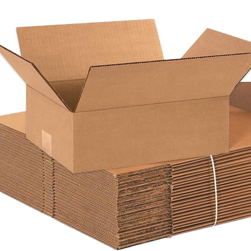 Flat Corrugated Shipping Boxes 12"L x 9"W x 4"H (25 Pack)