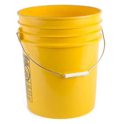 5 gal Open Head Pail, 12-3/8 in Dia, 14-3/4 in H, Yellow, HDPE