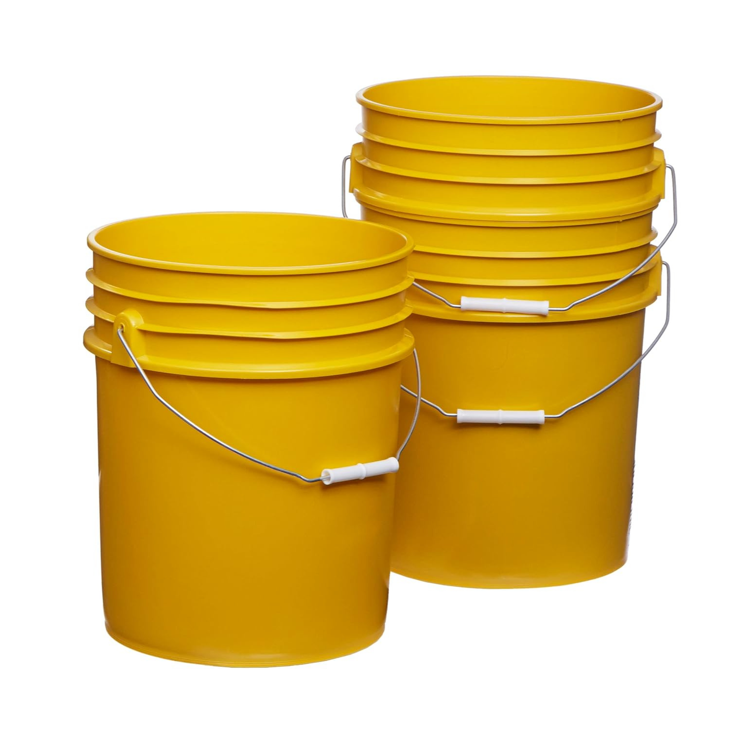 5 gal Open Head Pail, 12-3/8 in Dia, 14-3/4 in H, Yellow, HDPE
