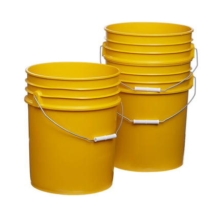 5 gal Open Head Pail, 12-3/8 in Dia, 14-3/4 in H, Yellow, HDPE