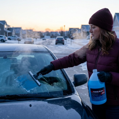 (6 Gallons) -20F Power Blast Windshield Washer Fluid - All-Season Formula, -20°F Protection