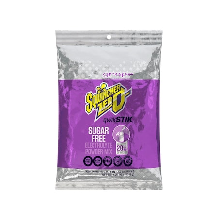 Single Serve Qwik Stik Zero, 50 Sticks/Bag, Grape