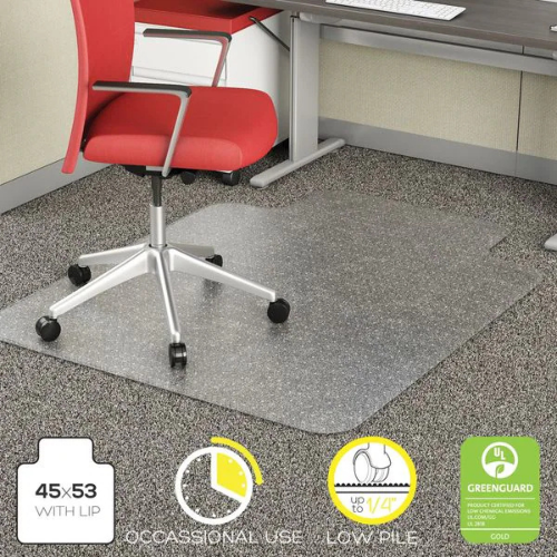 Low/Medium Pile Carpet Office Mat Chair Mat | Traditional Lip (45" x 53")