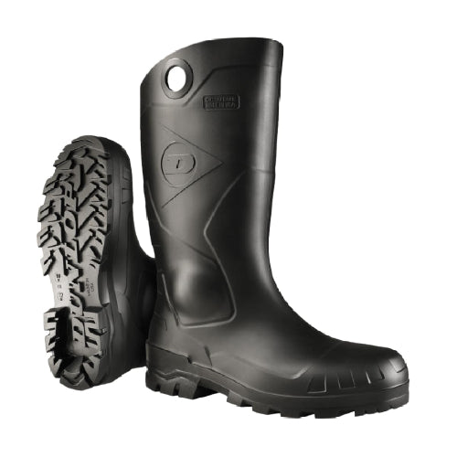 Chesapeake Steel Toe PVC Safety Boot, Waterproof, Oil-Resistant Sole, Black, Size 8