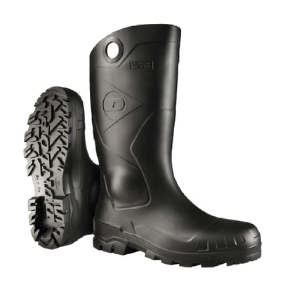 Chesapeake Steel Toe PVC Safety Boot, Waterproof, Oil-Resistant Sole, Black, Size 8