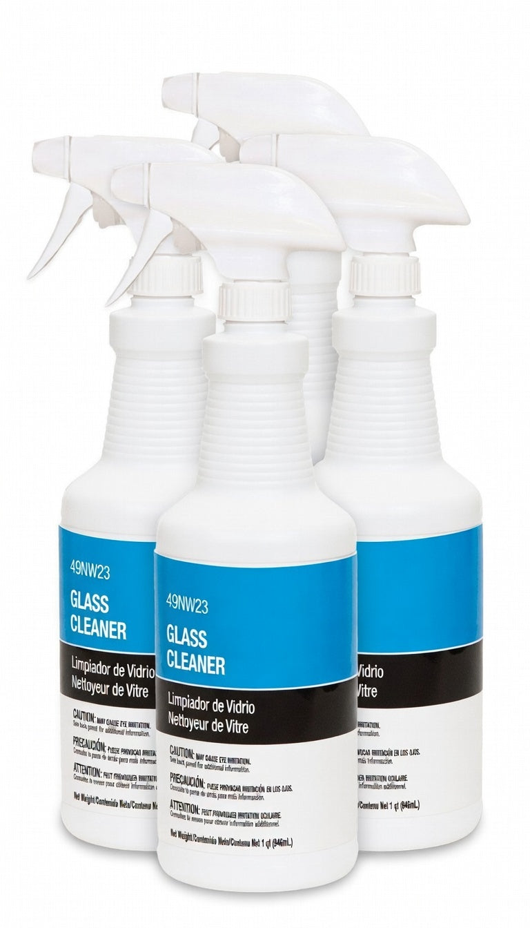 Liquid Glass Cleaner, 1 qt., Blue, Unscented, Trigger Spray Bottle
