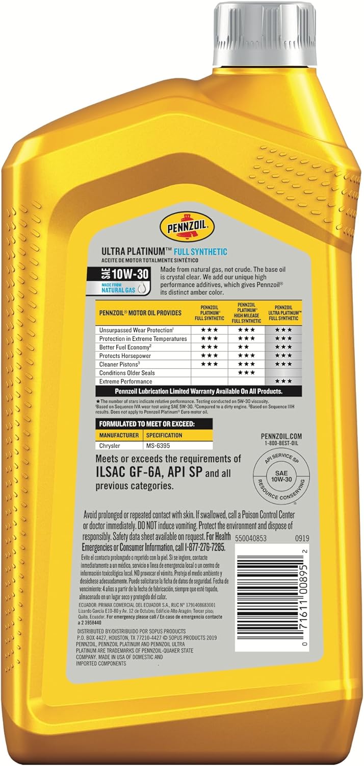 Ultra Platinum Full Synthetic 10W-30 Motor Oil (1-Quart)