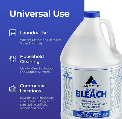 1 gal Jug Ultra Bleach, Ready to Use, Chlorine, 6 PK