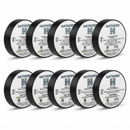 3/4 in x 60 ft Black Vinyl Electrical Tape, 7 Mil Thick (10-Pack)