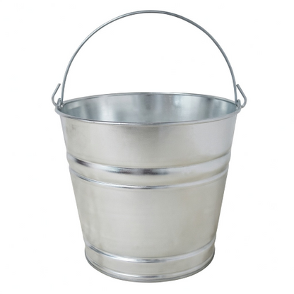 2 Gallon Natural Galvanized Steel Bucket/Pail with Handle