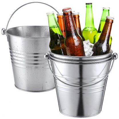 2 Gallon Natural Galvanized Steel Bucket/Pail with Handle