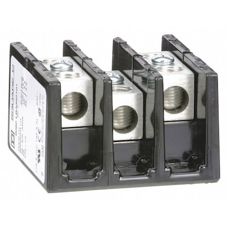 Square D Power Distribution Block, 175 Max. Amps, Number of Poles: 3, Primary Wire Range (AWG): 14 to 2/0 AWG