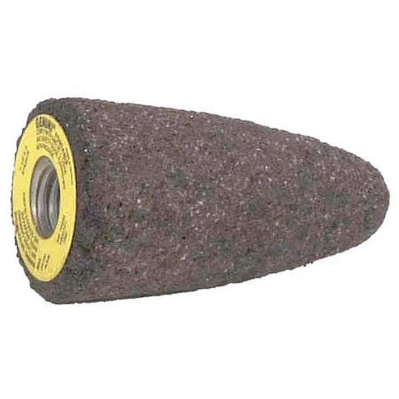 Norton 1-3/4" Grinding Cone, 3" Thickness, Aluminum Oxide, 24 Grit, 5/8-11 Arbor Size Set of 2