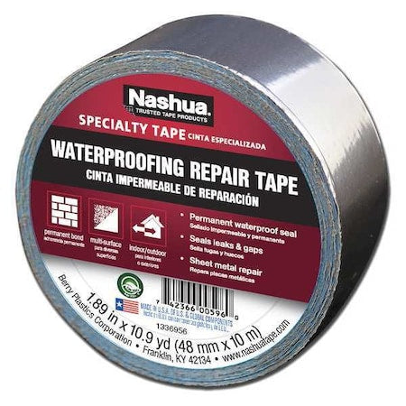 Nashua 361-11 Foil Tape for Waterproofing Repair, 11 mil Thick, 10 m Length, 48 mm Width, Aluminum (3)
