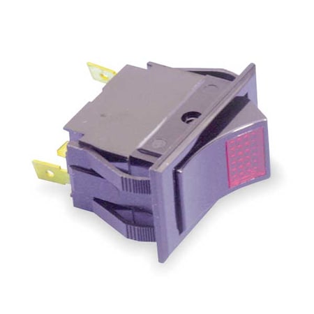 Carling Technologies Lighted Rocker Switch, Contact Form: SPST, Number of Connections: 3, Terminals: 0.250" Quick Connect