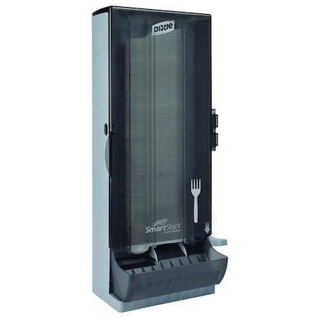 Dixie SSFPD120 SmartStock Utensil Dispenser, Fork, 10" x 8.78" x 24.75", Smoke
