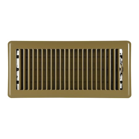 ZORO SELECT 14" x 6" Floor Register, Brown