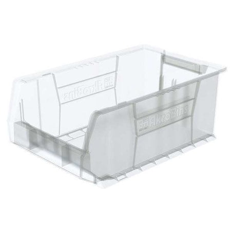 Akro-Mils 30281 Super-Size AkroBins Plastic Storage Bins, Space-Saving Stackable Bins for Garage, Classroom, Warehouse Organization, 20" L x 12" W x 8" H, Clear, 3-Pack
