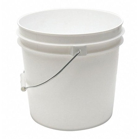 Pail, 2.0 gal, Plastic Handle, White