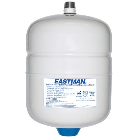 Eastman Thermal Expansion Tank, 2 gal, 3/4 in MIP Connection, 60022