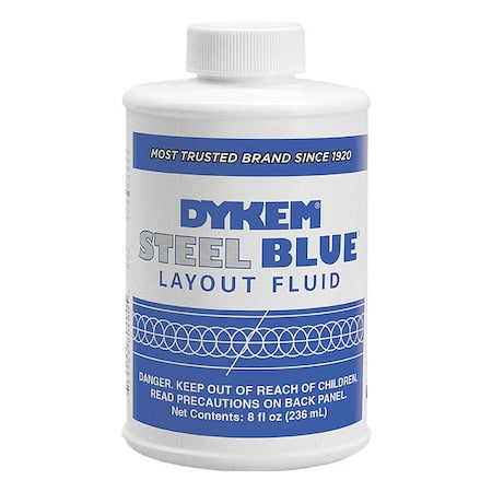 Dykem Layout Fluid Blue, 8 oz. Can and Brush in Cap. Machinist Dye for Metal Layout Work, The Perfect Marking Fluid for Machinist, Metal and Metalworking (1 Each)