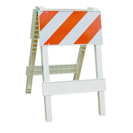 Cortina 97-01-001 Polypropylene Type I Folding Barricade, 24" Width x 40" Height, Orange on White (Pack of 2)