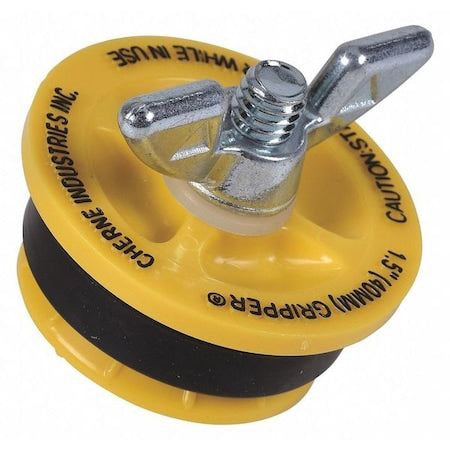 Cherne 270210 End of Pipe Gripper Mechanical Plug 1-1/2", Yellow (2 Pack)