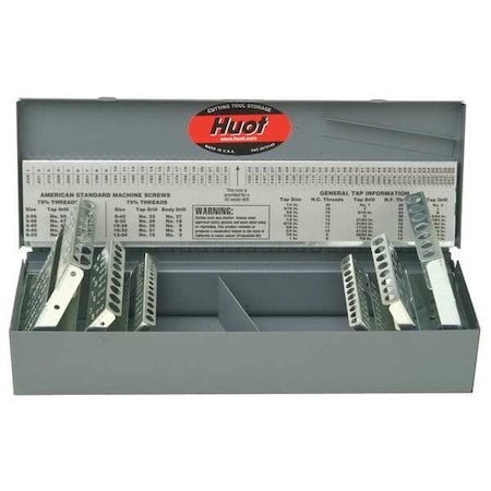 Huot 11700 Combination Jobber Length Drill Bit Index for Sizes 1/16" to 1/2" in 1/64" Increments, A to Z, and #1 to #60