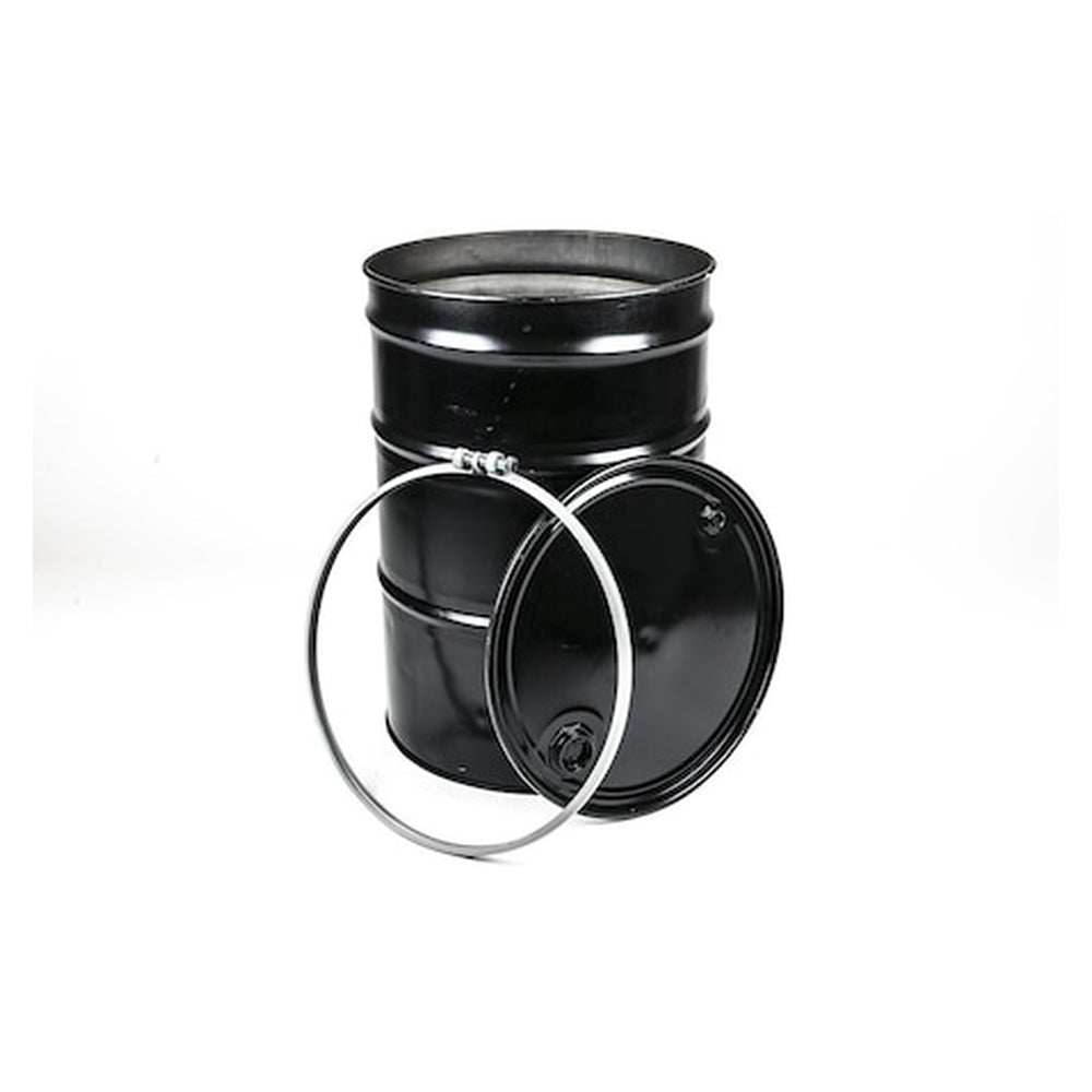 Basco 55-Gallon 18-Gauge Reconditioned Open-Head Steel Drum with Bolt Ring - Black - Primary View (H5522807)