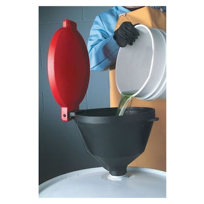 UltraTech 11-Inch Heavy-Duty Polyethylene Drum Funnel with Hinged Cover - Black - Primary View (H1776756)