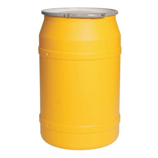 Eagle Mfg 57.5-Gallon Polyethylene Open-Head Transport Drum with Metal Ring - Yellow - Primary View (H7588305)