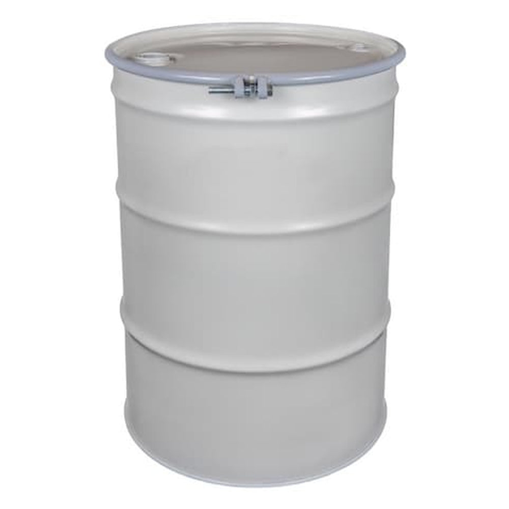 Basco 55-Gallon Reconditioned Open-Head Steel Drum with White Cover - Black/White - Primary View (H5525433)