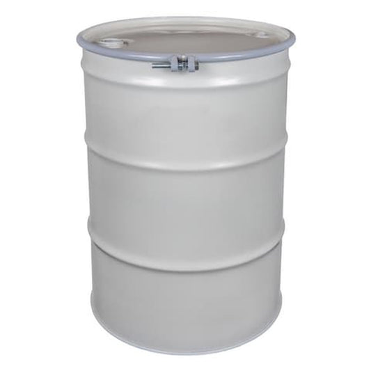 Basco 55-Gallon Reconditioned Open-Head Steel Drum with White Cover - Black/White - Primary View (H5525433)