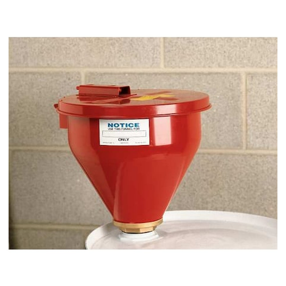 Justrite 4-1/2" Heavy-Duty Galvanized Steel Mini-Drum Safety Funnel with Flame Arrester - View 2 (H1063273)